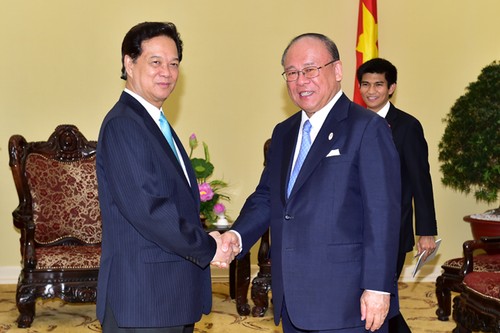 Thủ tướng tiếp cố vấn đặc biệt Liên minh nghị sĩ hữu nghị Nhật-Việt Tsutomu Takebe     - ảnh 1